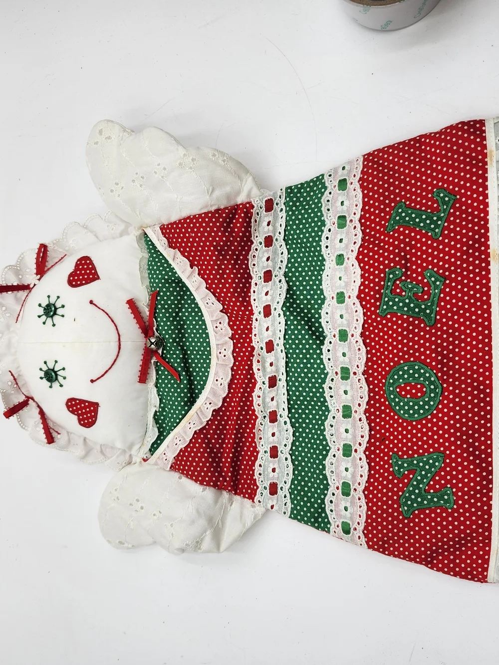 Handmade Holiday 'NOEL' Doll Hanging Pocket Card Holder